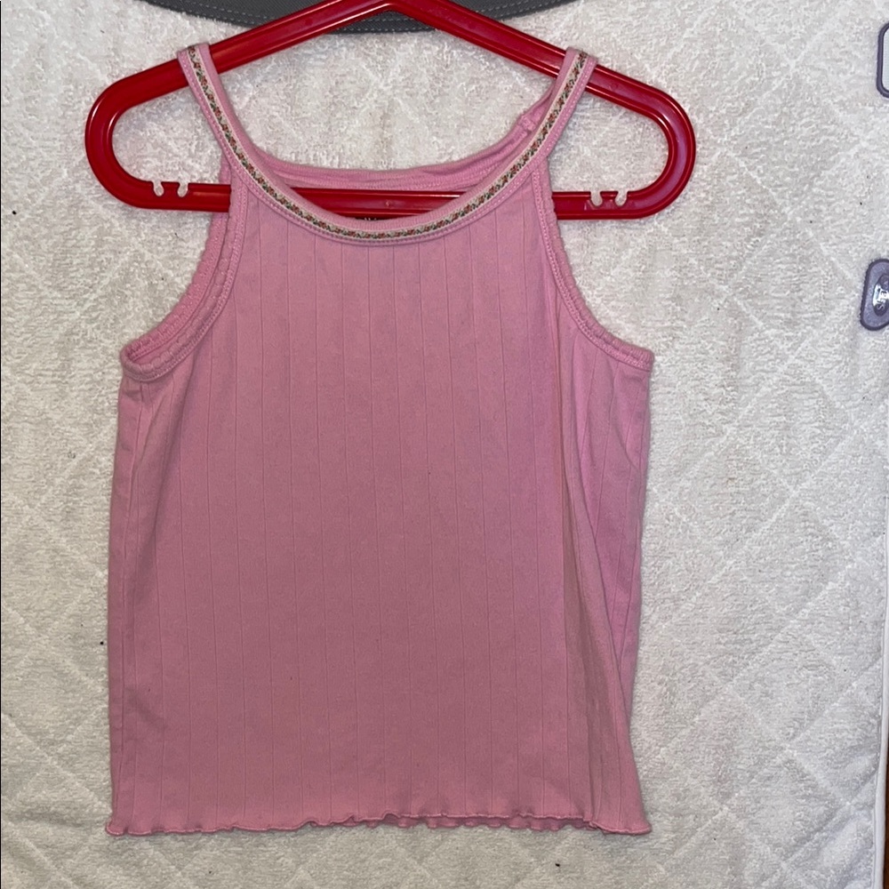 GAP Pink Cotton Top with Flowered Detail